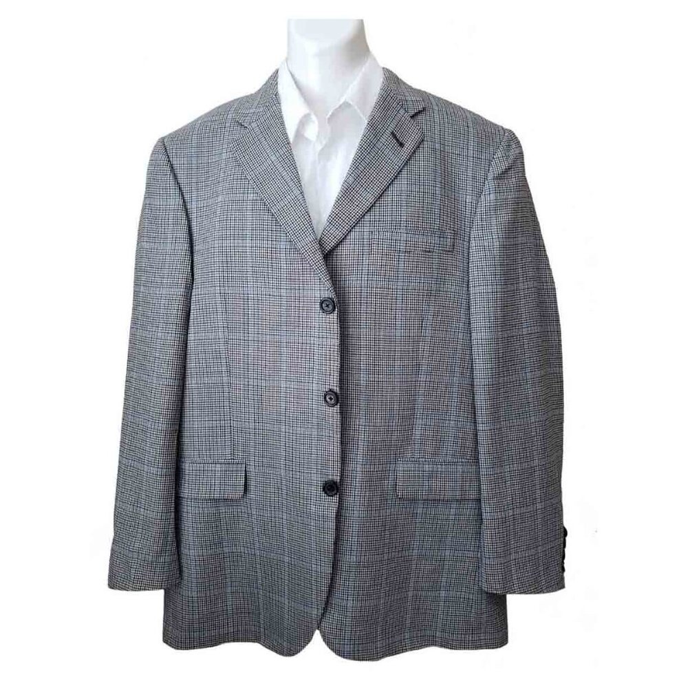 Burberry Gray Checkered Blazer